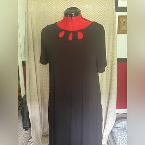 Black t shirt feel dress, cocktail length. A Sheila Rose.